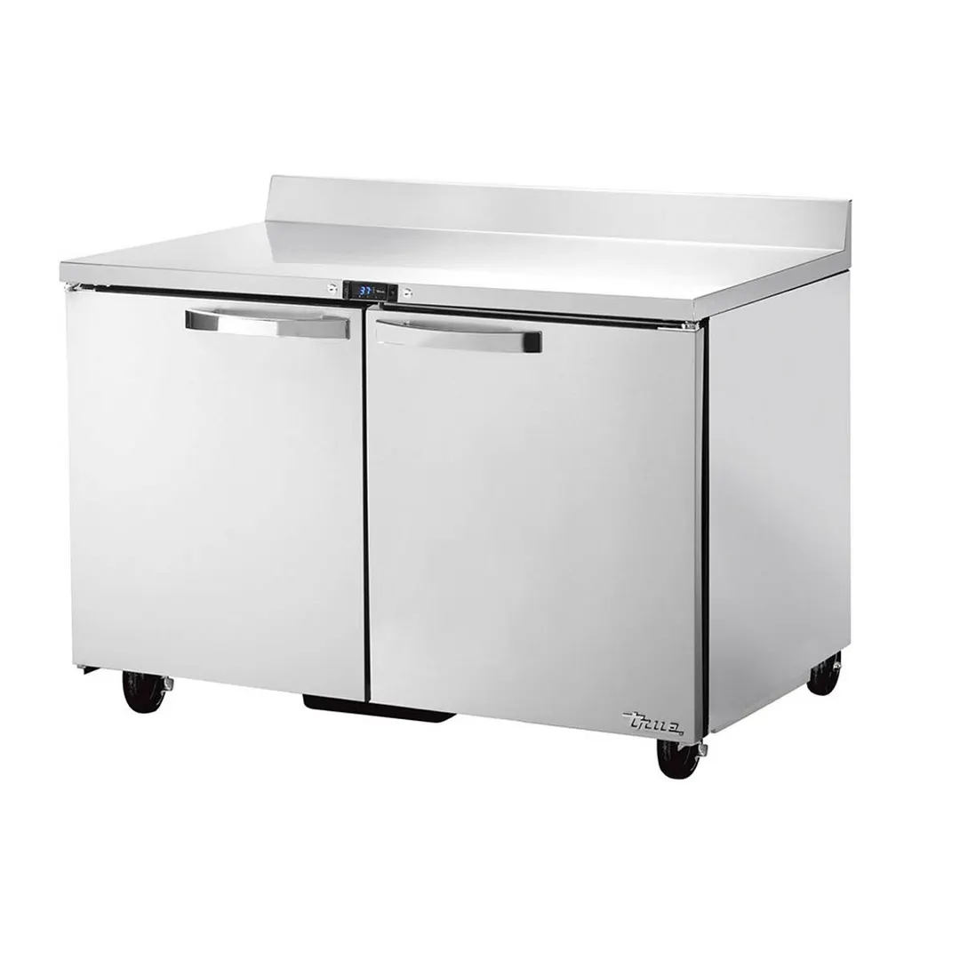 True TWT-48-HC~SPEC3 48" 2-Section Worktop Refrigerator w/ 2 Doors, Stainless Steel