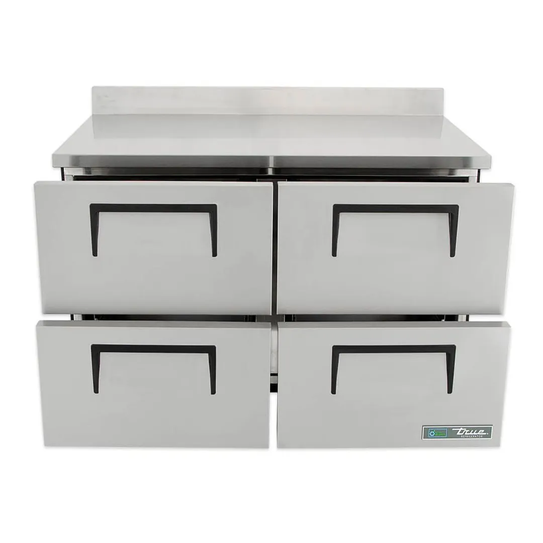 True TWT-48D-4-HC 48" 2-Section Worktop Refrigerator w/ 4 Drawers, Rear Mounted