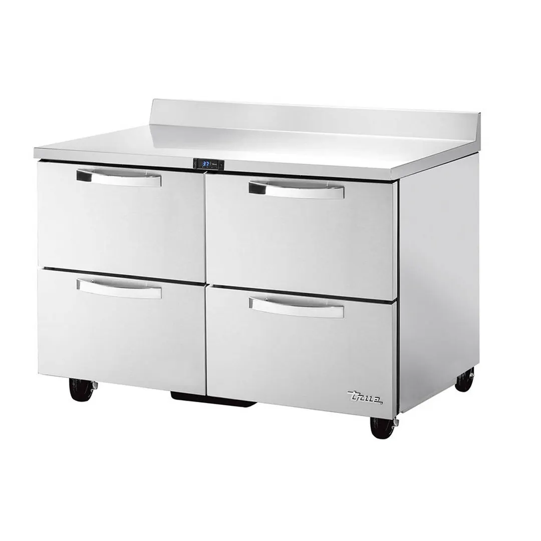 True TWT-48D-4-HC~SPEC3 48" 2-Section Worktop Refrigerator w/ 4 Drawers, Stainless Steel