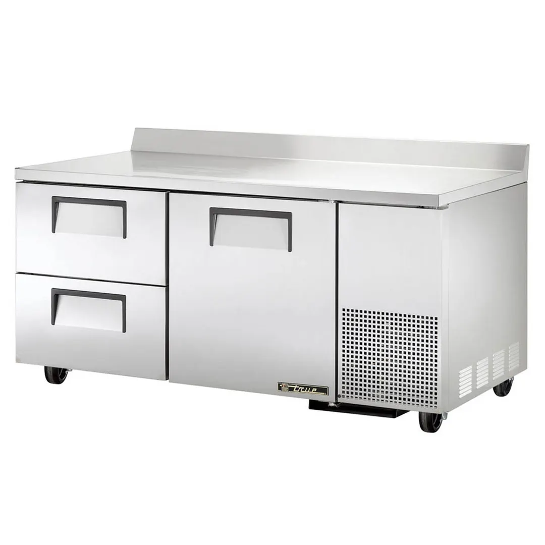 True TWT-67D-2-HC 67" 2-Section Worktop Refrigerator w/ 2 Drawers & 1 Door