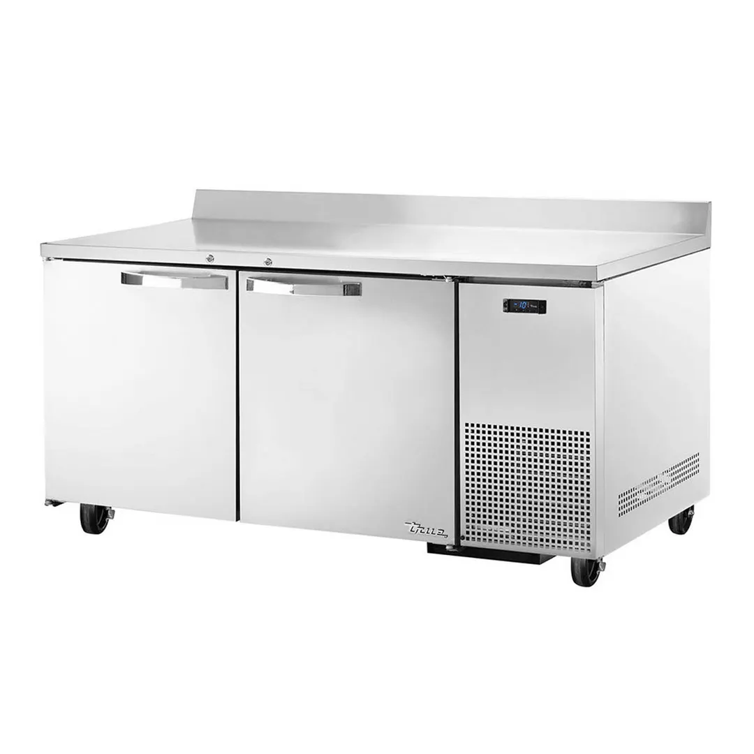 True TWT-67F-HC~SPEC3 67" 2-Section WorkTop Freezer w/ 2 Solid Doors, All Stainless Steel