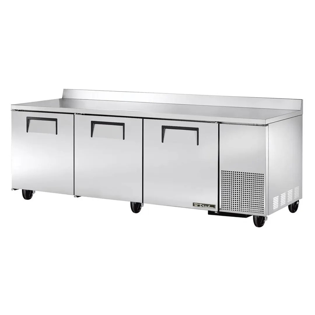 True TWT-93-HC 93" 3-Section Worktop Refrigerator w/ 3 Doors, Side Mount Front Breather