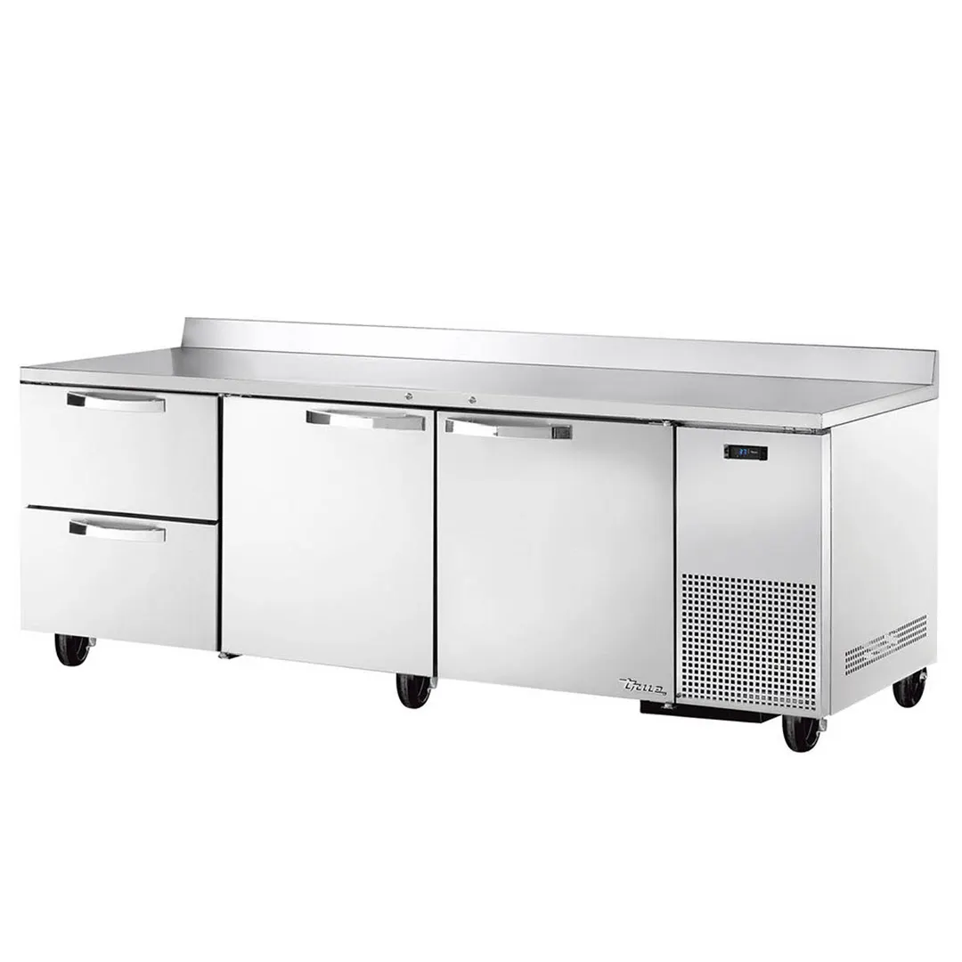 True TWT-93D-2-HC~SPEC3 93" 3-Section Worktop Refrigerator w/ 2 Drawers & 2 Doors
