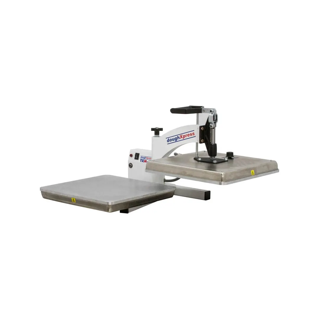 DoughXpress TXM-15 16" Dual Heat Manual Tortilla Pizza Dough Press, 15 x 15" Platens, 3100W, 220V