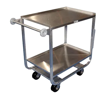 Winholt UC-2-2133SS Stainless Steel 2-Shelf Stocking Utility Cart w/ 500 lbs Per Shelf Capacity