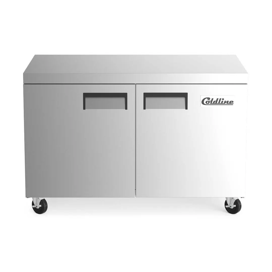 Coldline UC-48F 48" 2-Door Undercounter Freezer, Stainless Steel, 12 cu. ft.