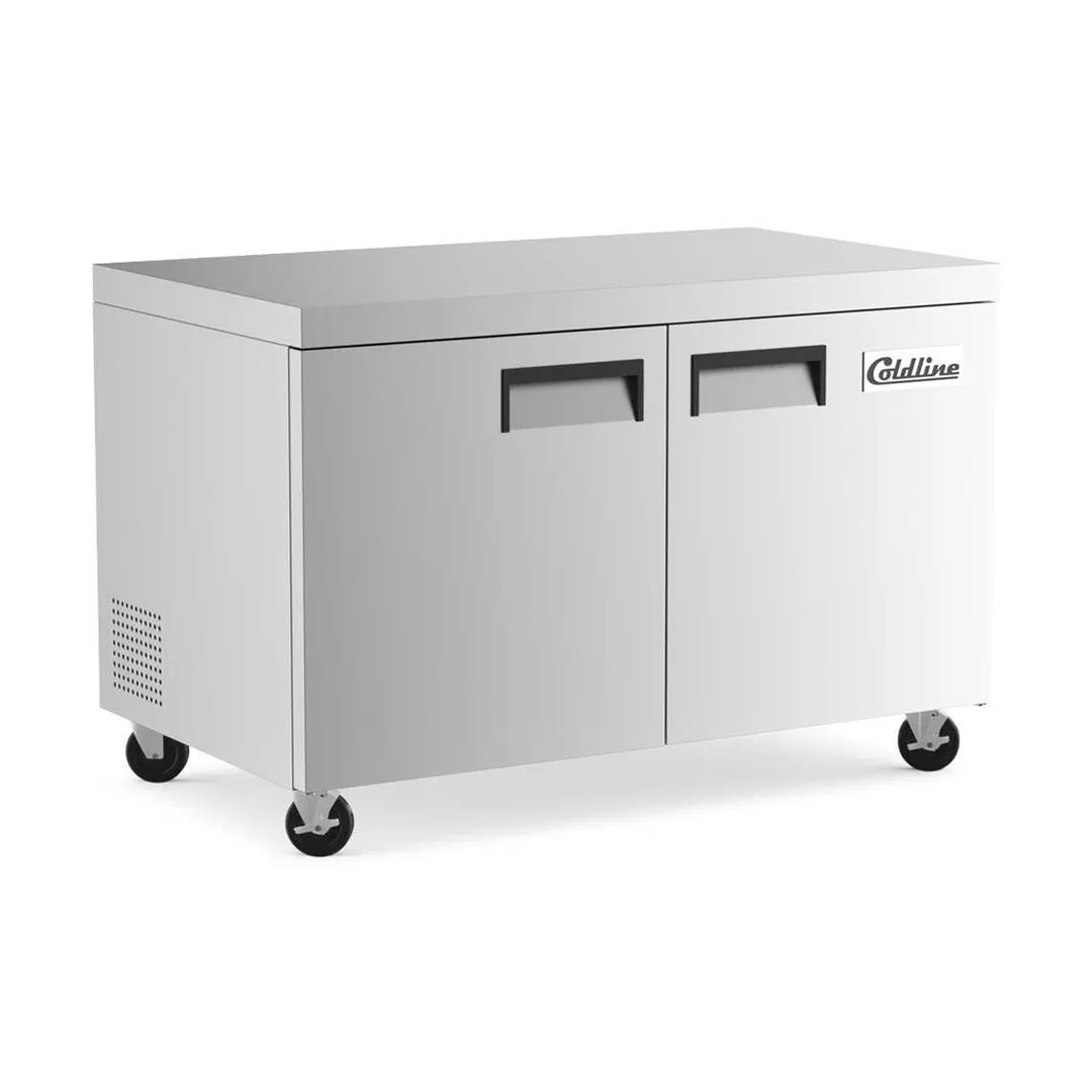 Coldline UC-48F 48" 2-Door Undercounter Freezer, Stainless Steel, 12 cu. ft.