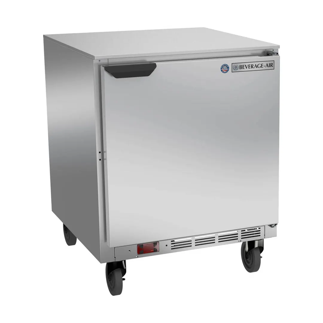 Beverage Air UCF27AHC 27" 1-Door Undercounter Freezer, Stainless Steel Exterior, 5.87 cu. ft., R290, 1/4 HP