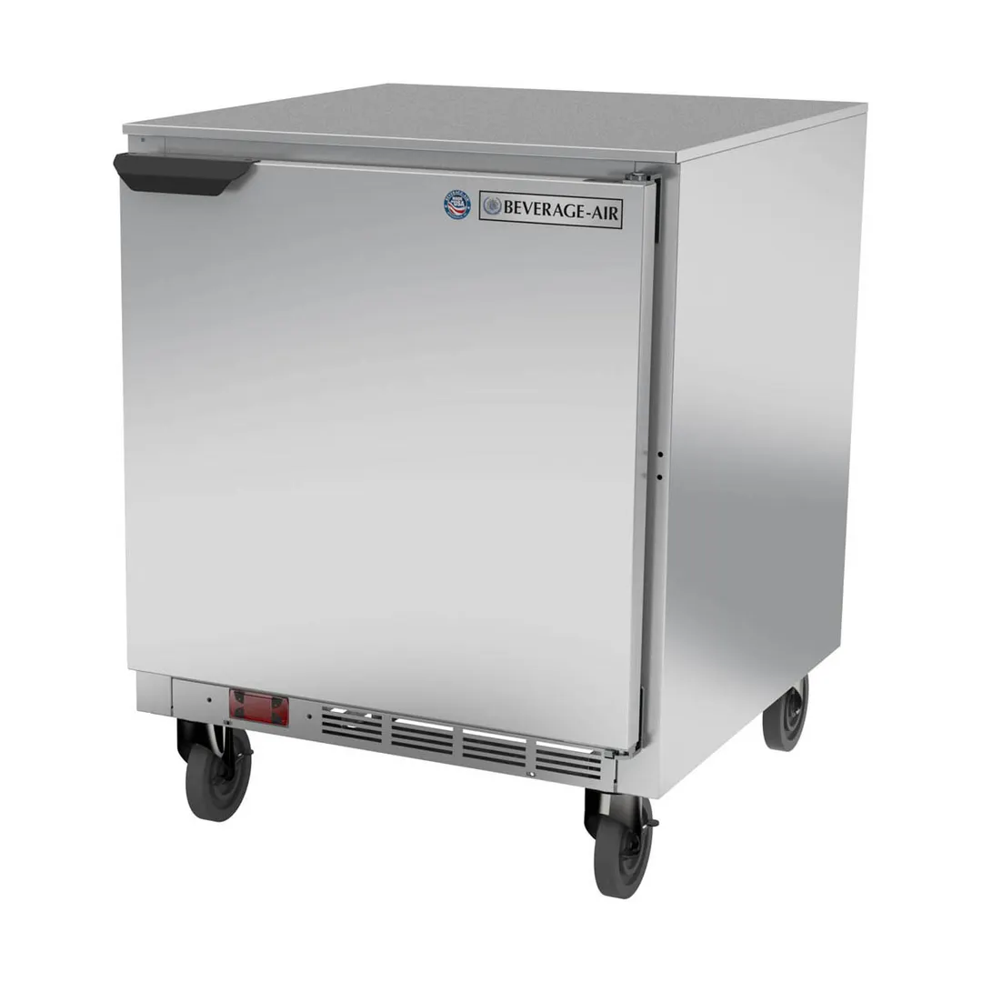 Beverage Air UCF27AHC 27" 1-Door Undercounter Freezer, Stainless Steel Exterior, 5.87 cu. ft., R290, 1/4 HP
