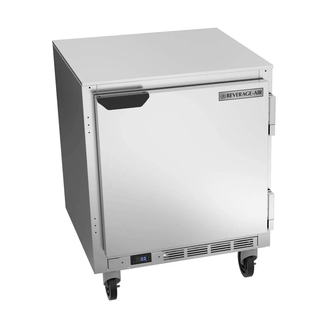 Beverage Air UCF27HC 27" 1-Door Undercounter Freezer, Stainless Steel Exterior, 5.24 cu. ft., R290, 1/4 HP