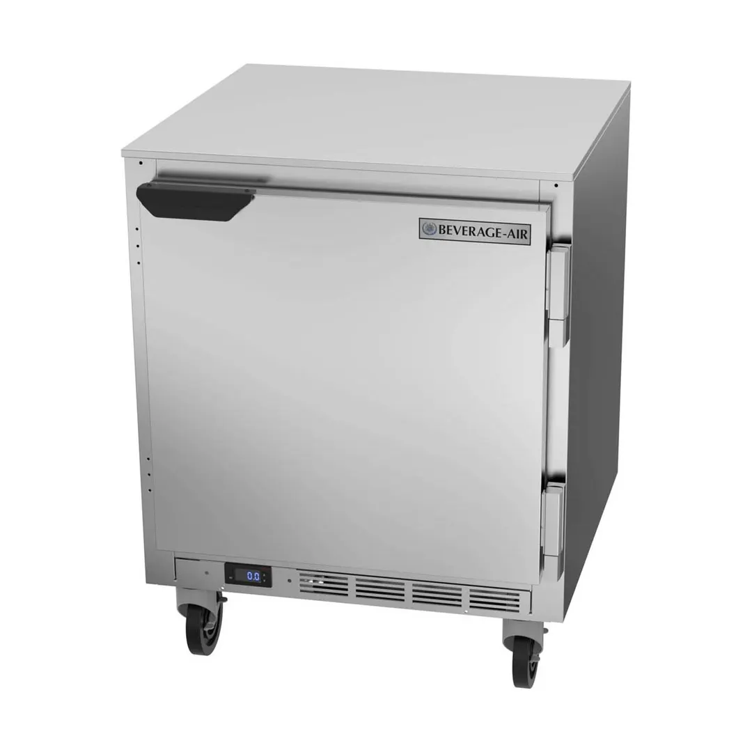 Beverage Air UCF27HC 27" 1-Door Undercounter Freezer, Stainless Steel Exterior, 5.24 cu. ft., R290, 1/4 HP