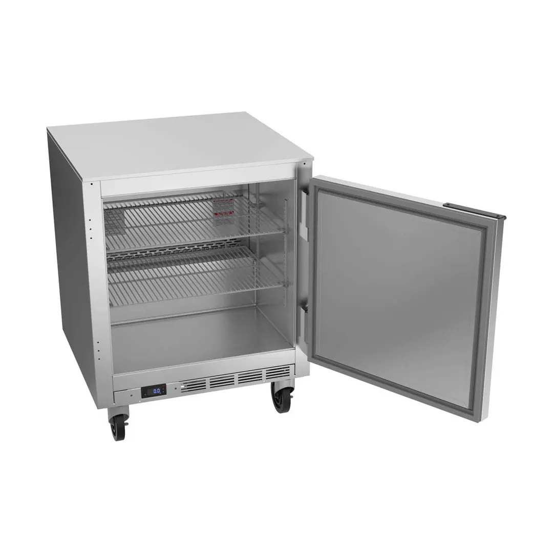 Beverage Air UCF27HC 27" 1-Door Undercounter Freezer, Stainless Steel Exterior, 5.24 cu. ft., R290, 1/4 HP