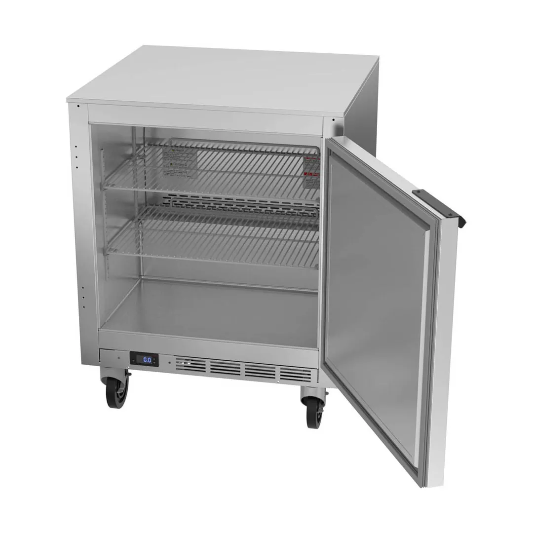 Beverage Air UCF27HC 27" 1-Door Undercounter Freezer, Stainless Steel Exterior, 5.24 cu. ft., R290, 1/4 HP