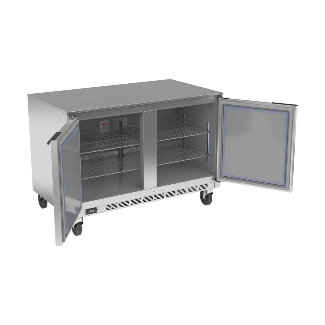 Beverage Air UCF48AHC 48" 2-Door Undercounter Freezer, Stainless Steel Exterior, 11.04 cu. ft.