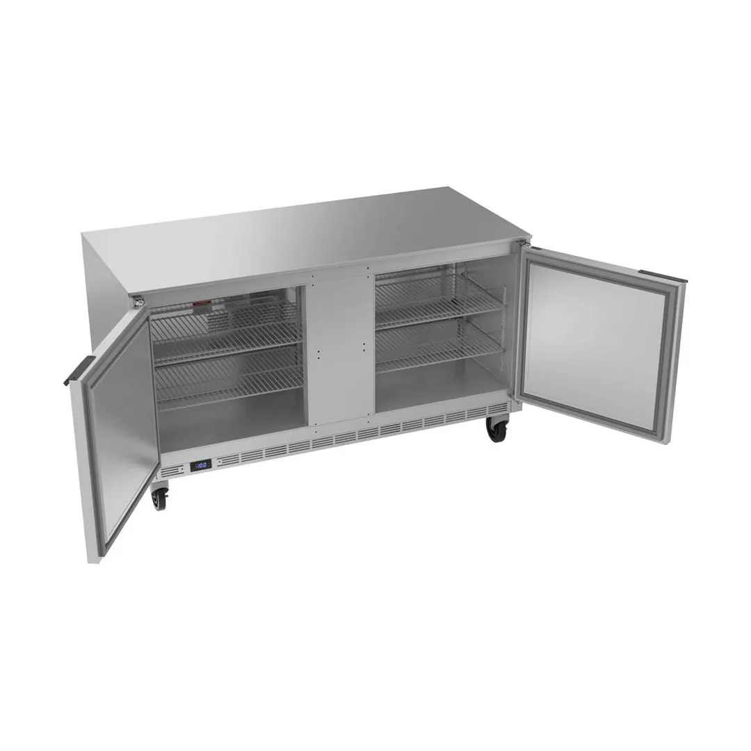 Beverage Air UCF60AHC 60" 2-Section Undercounter Freezer w/ 2 Doors, 14.39 cu. ft.