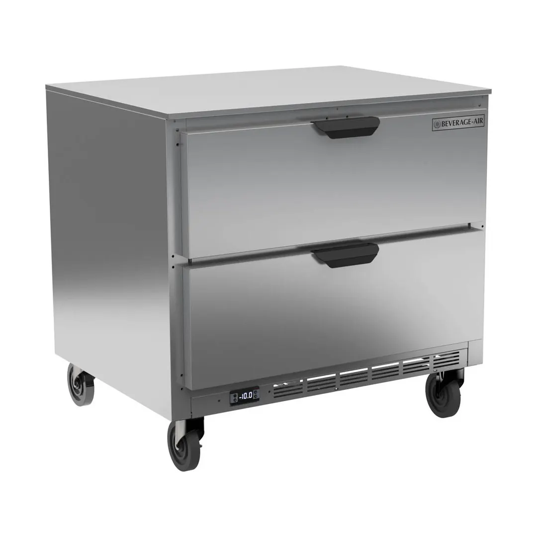 Beverage Air UCFD36AHC-2 36" 2-Drawer Undercounter Freezer, Stainless Steel Exterior, 8.7 cu. ft., R290, 1/2 HP