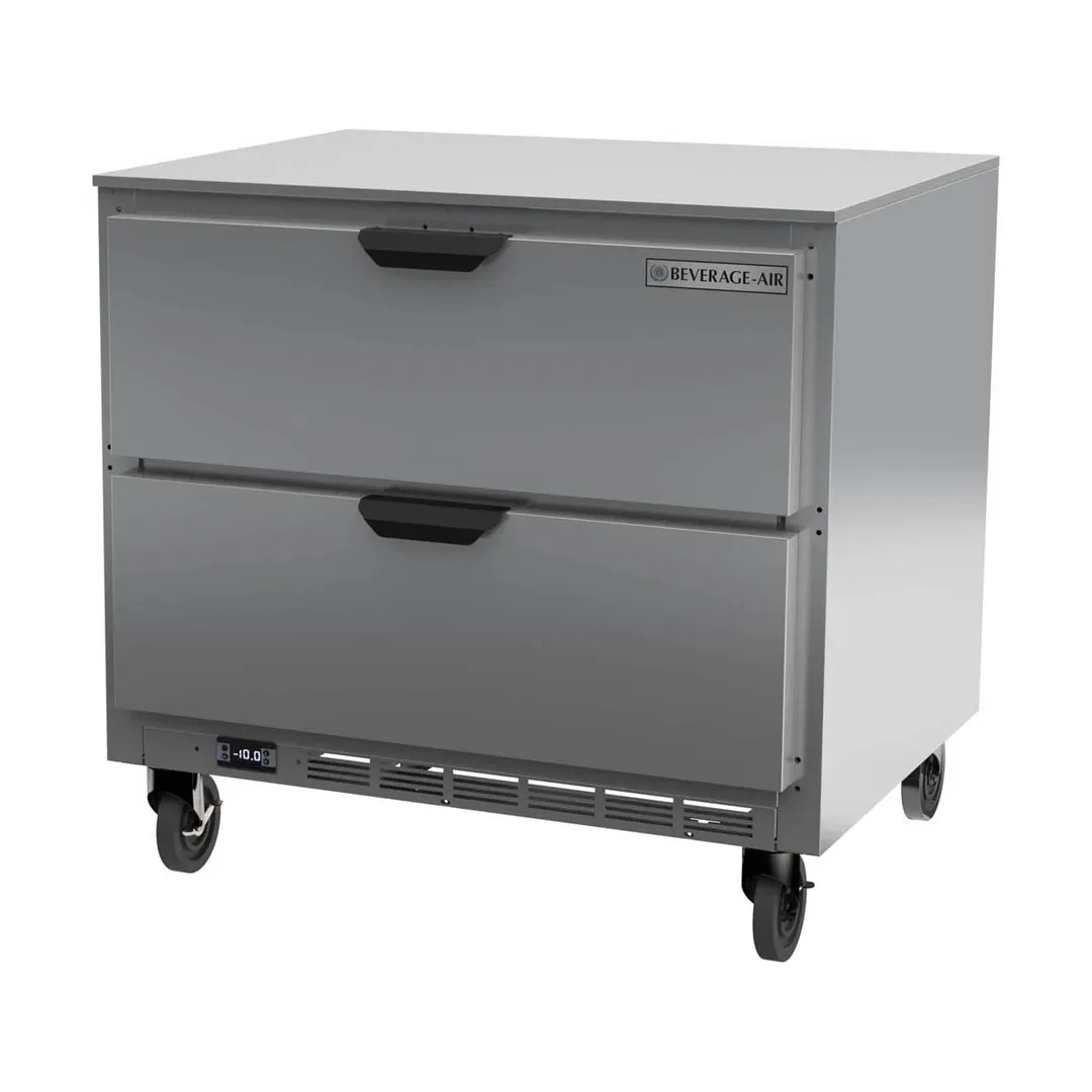 Beverage Air UCFD36AHC-2 36" 2-Drawer Undercounter Freezer, Stainless Steel Exterior, 8.7 cu. ft., R290, 1/2 HP