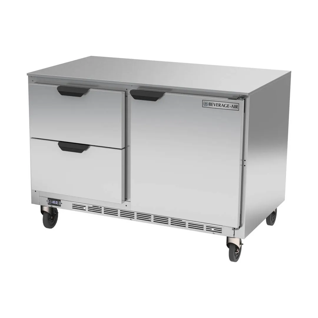 Beverage-Air UCFD48AHC-2 48" 2-Section Undercounter Freezer w/ 2 Drawers & 1 Door