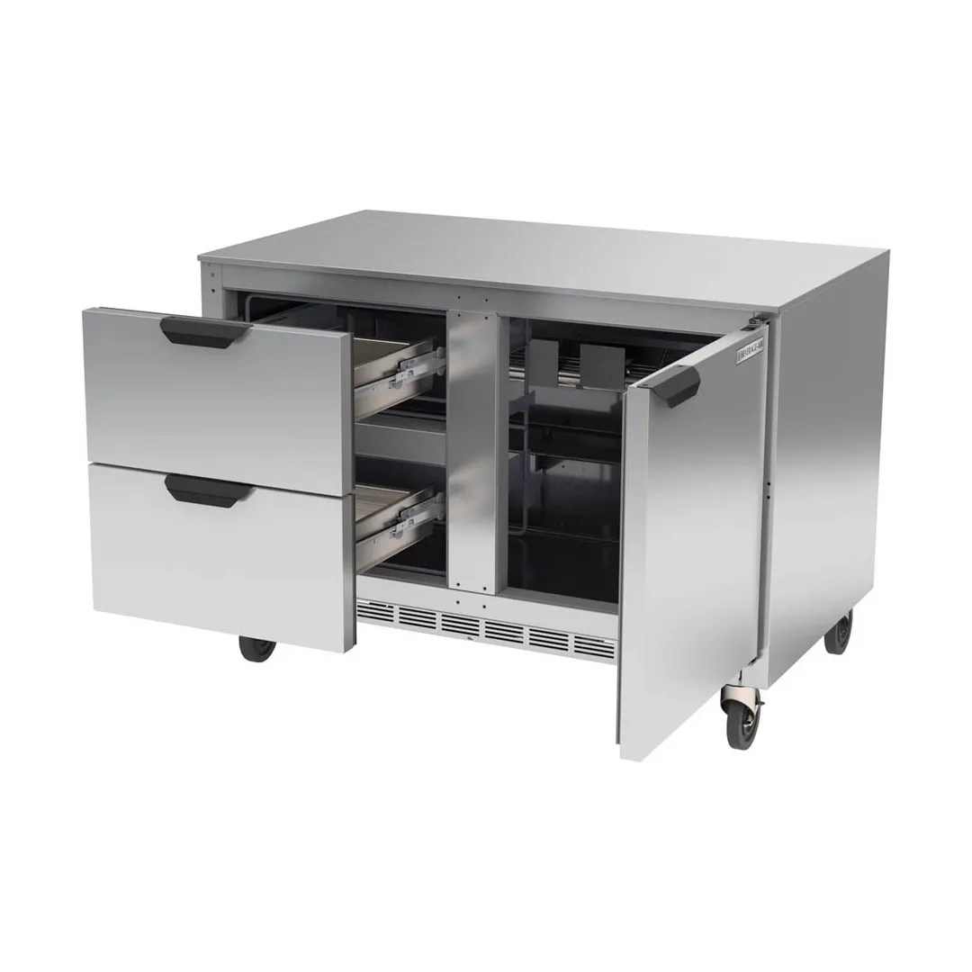 Beverage-Air UCFD48AHC-2 48" 2-Section Undercounter Freezer w/ 2 Drawers & 1 Door