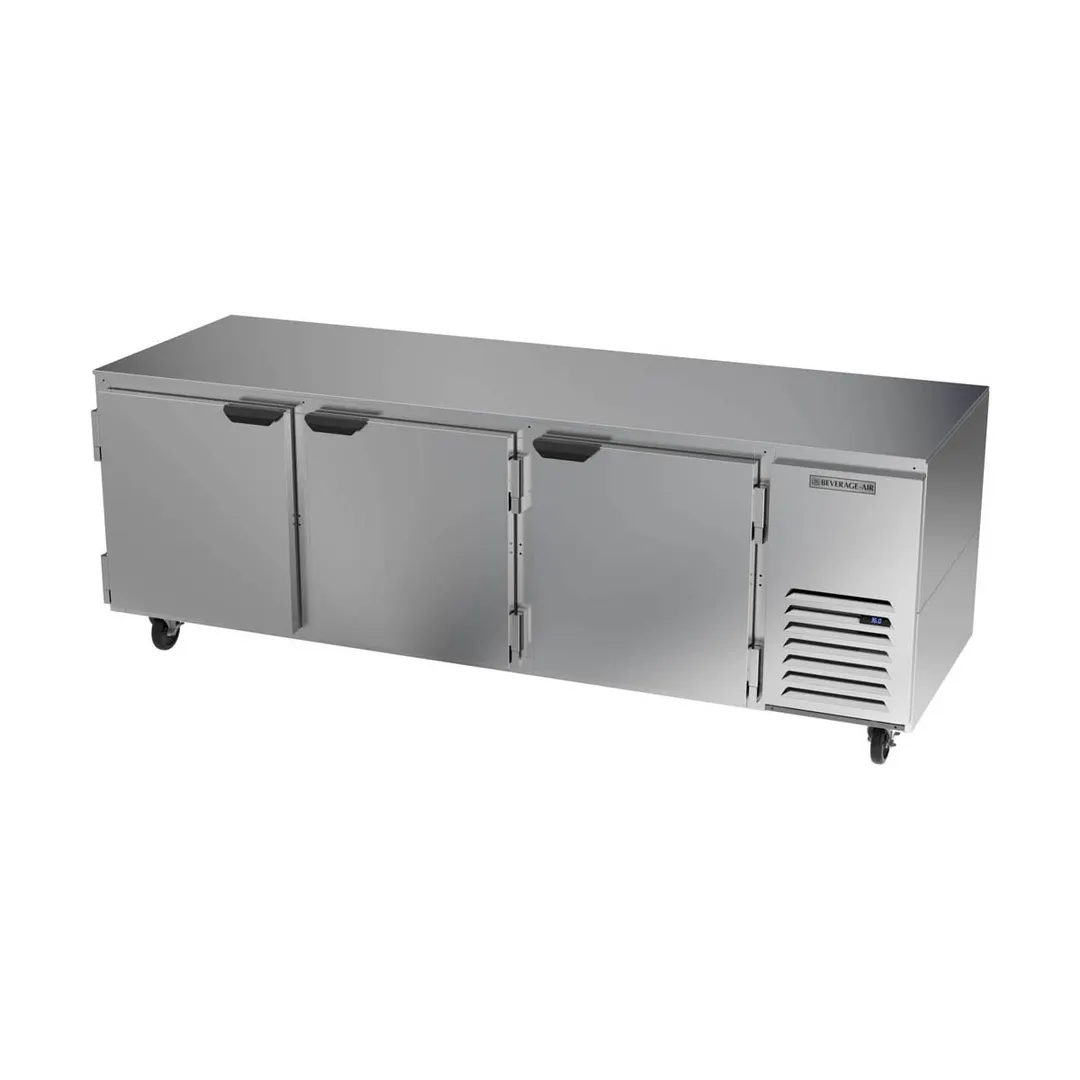 Beverage Air UCR93AHC 93" Three Section Undercounter Refrigerator w/ 3 Doors, 29.7 cu. ft