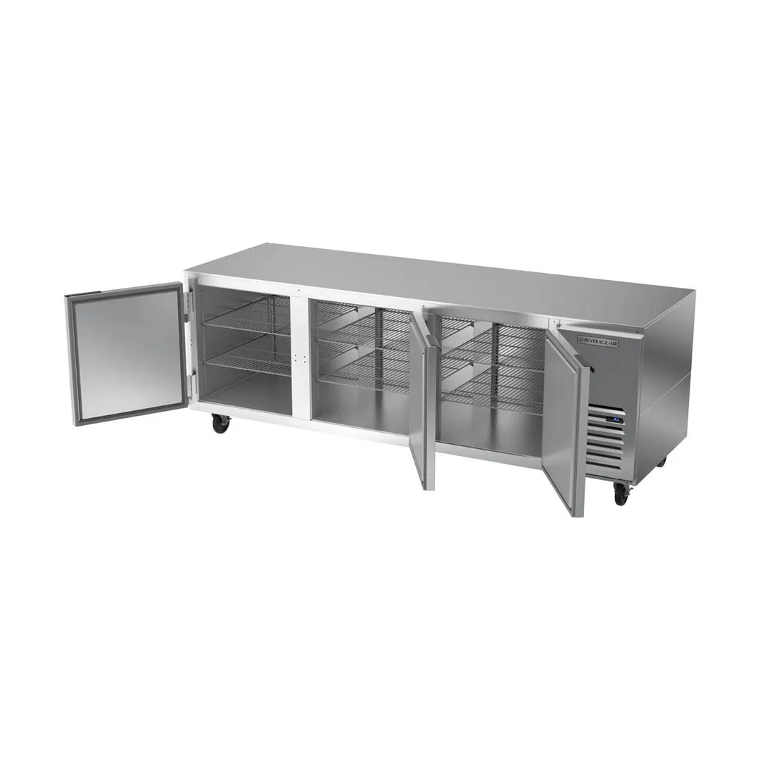 Beverage Air UCR93AHC 93" Three Section Undercounter Refrigerator w/ 3 Doors, 29.7 cu. ft