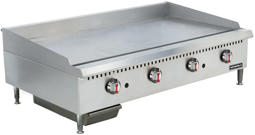 Uniworld UPGG-48E 48" Countertop Manual Gas Griddle, 3/4" Steel Plate, 120.000 BTU