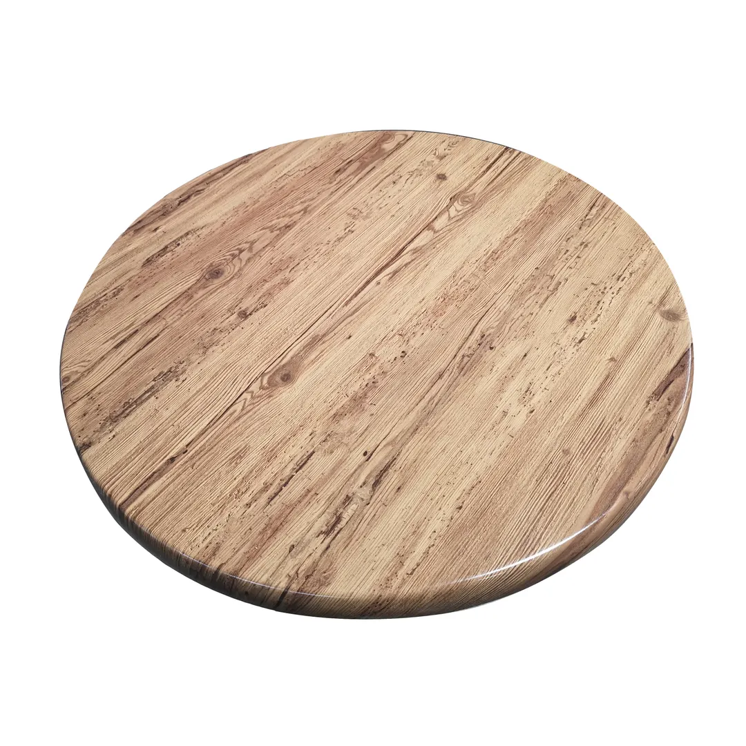 American Tables & Seating ATO36-201 36" Round Outdoor Laminate Table Top, Aged Pine