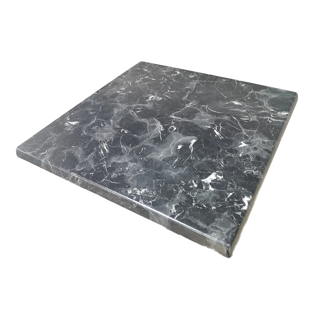 American Tables & Seating ATO3636-202 36" Square Outdoor Laminate Table Top, Alcantara Black 