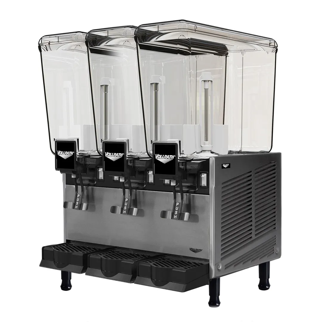 Vollrath VBBE3-37-S Beverage Dispenser with 3 Bowls / Paddle Type - 5.3 Gal (each) - 5719 Btu
