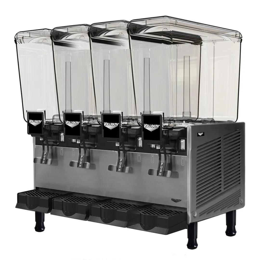 Vollrath VBBE4-37-F Beverage Dispenser with 4 Bowls / Spray Type - 5.3 Gal (each) - (2) 1830 Btu