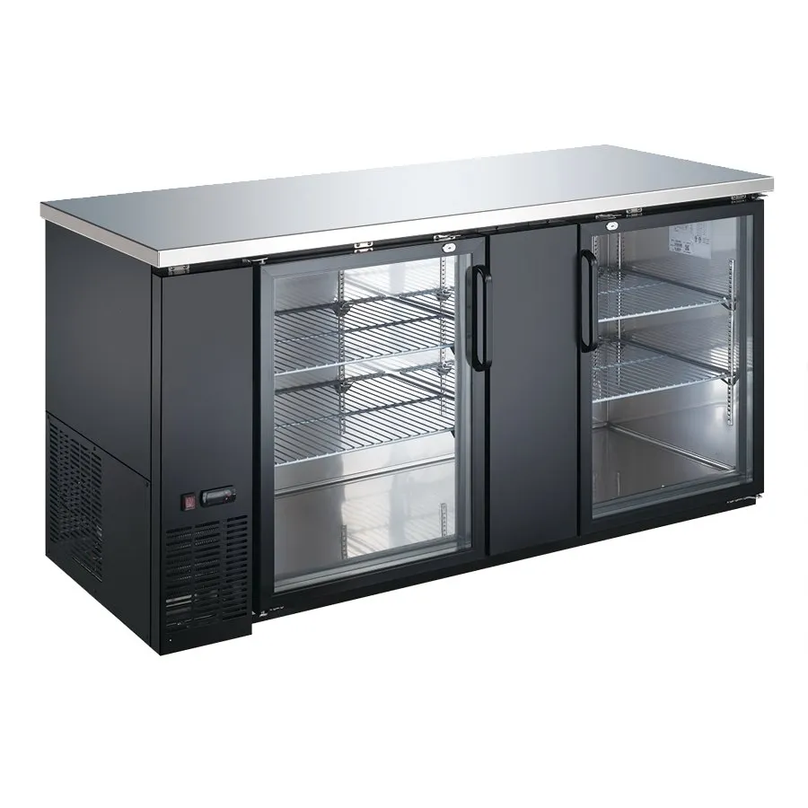 U-STAR USBB-6928G 69" Back Bar Bottle Cooler by Admiral Craft w/ 2 Glass Doors, 23.3 cu. ft.