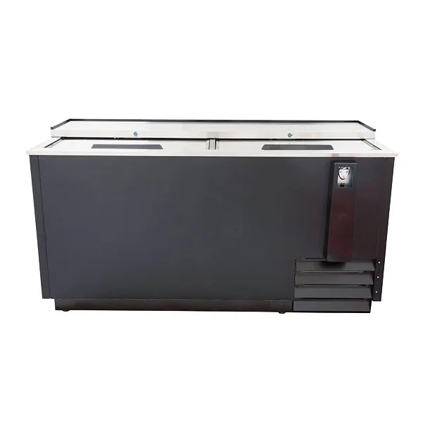 U-Star USBC-65 65" Flat Top Bottle Cooler by Admiral Craft w/ 2 Sliding Lids, 19 cu. ft.