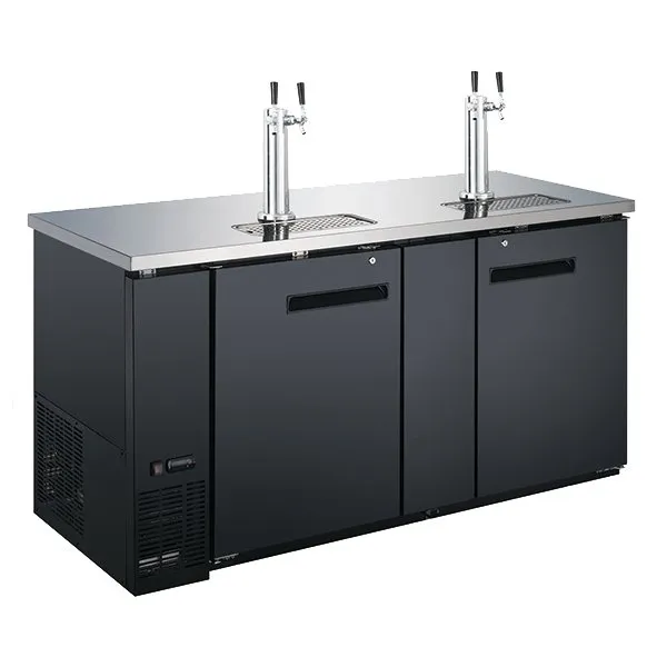 U-STAR USBD-6928/2 69" Draft Beer Cooler/Dispenser w/ 23.3 cu. ft. 3 Half Kegs, 2 Towers