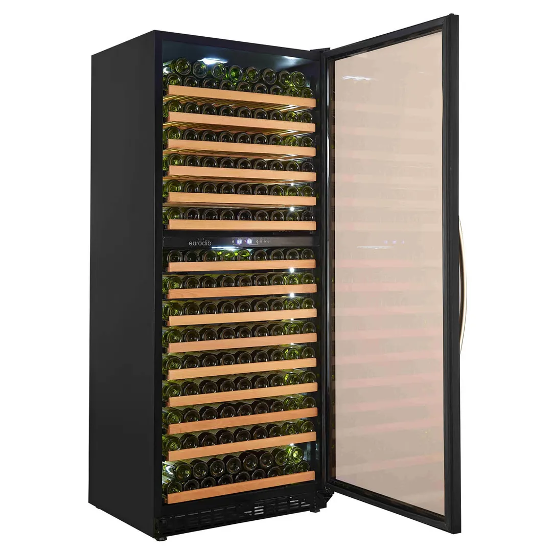 Eurodib USA USF328D 29" Glass Door Wine Refrigerator, Dual Temperature, 255 Bottles