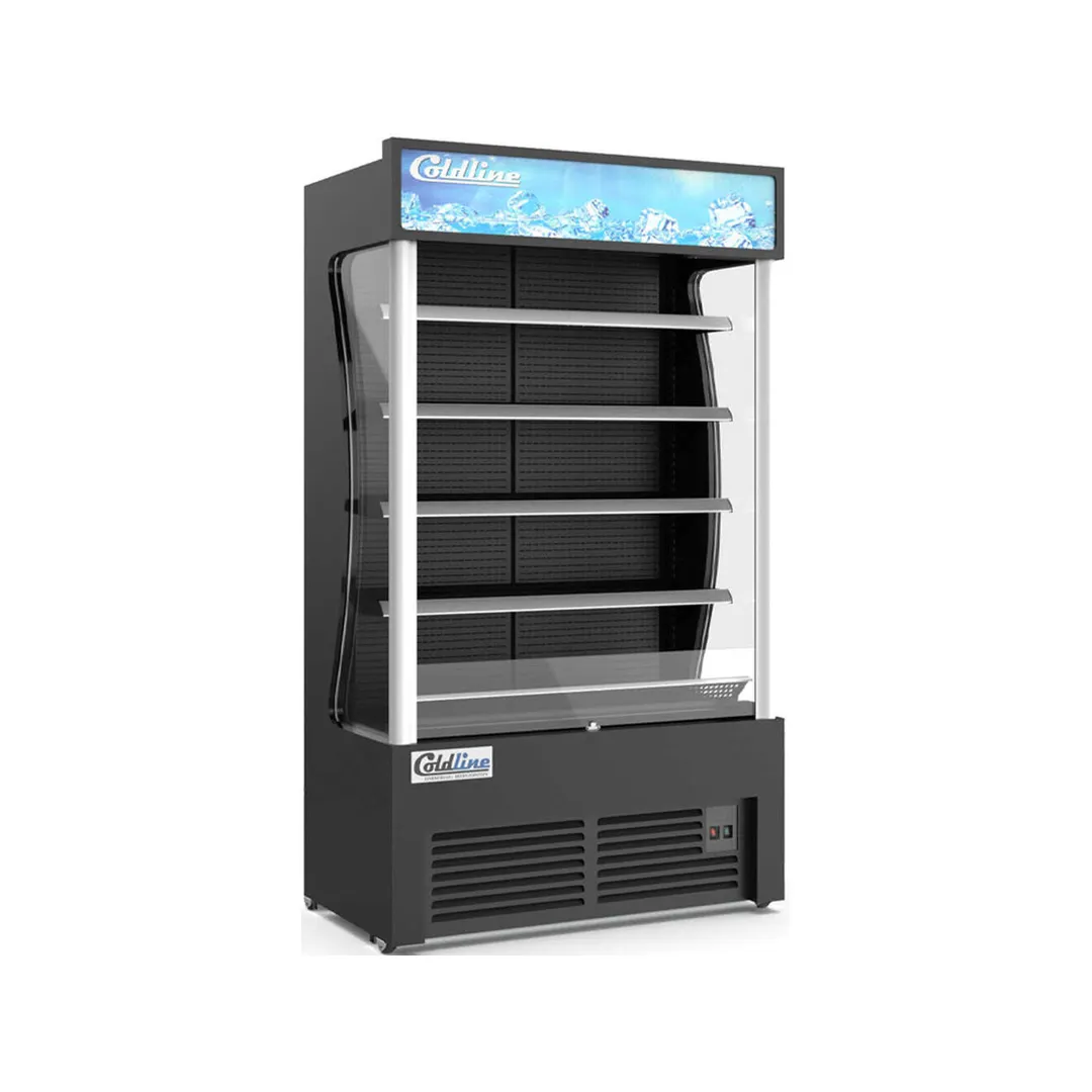 Coldline AOC-46-B 46" Vertical Open Air Refrigerated Merchandiser in Black, 4 Shelves, 16 cu. ft.