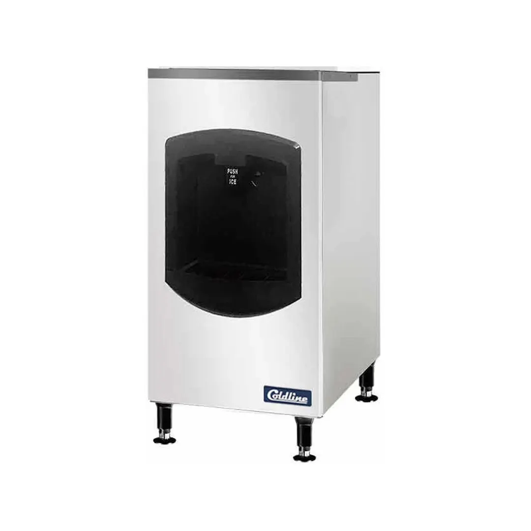 Coldline BD150 22\" Ice Dispenser Bin, 150 Lb, Stainless/Plastic Build, 20\"-29\", CETLus Certified