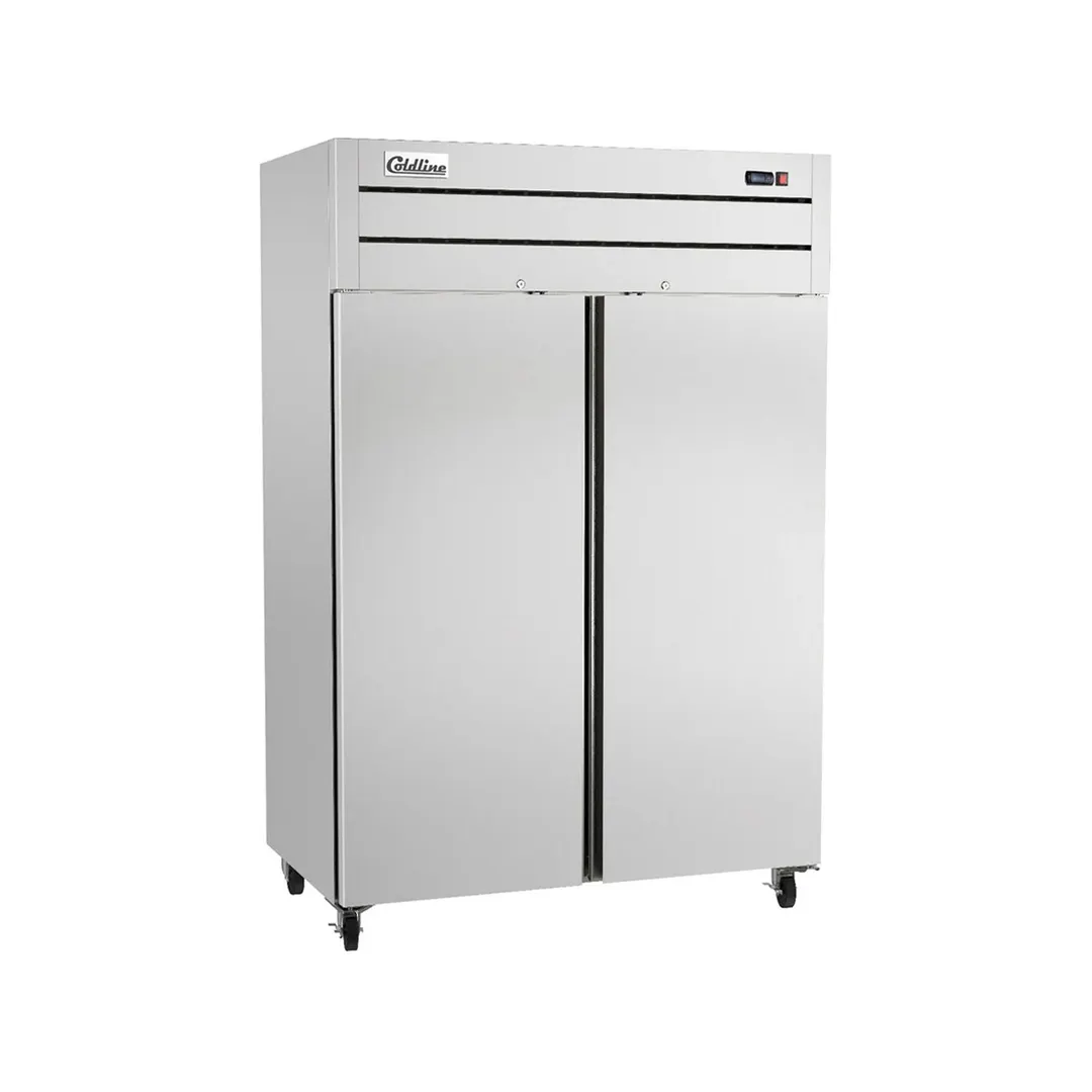 Coldline C-2FF-TM 54" 2-Solid Door Reach-In Freezer, Top Mounted, 43.93 cu. ft., Stainless Steel