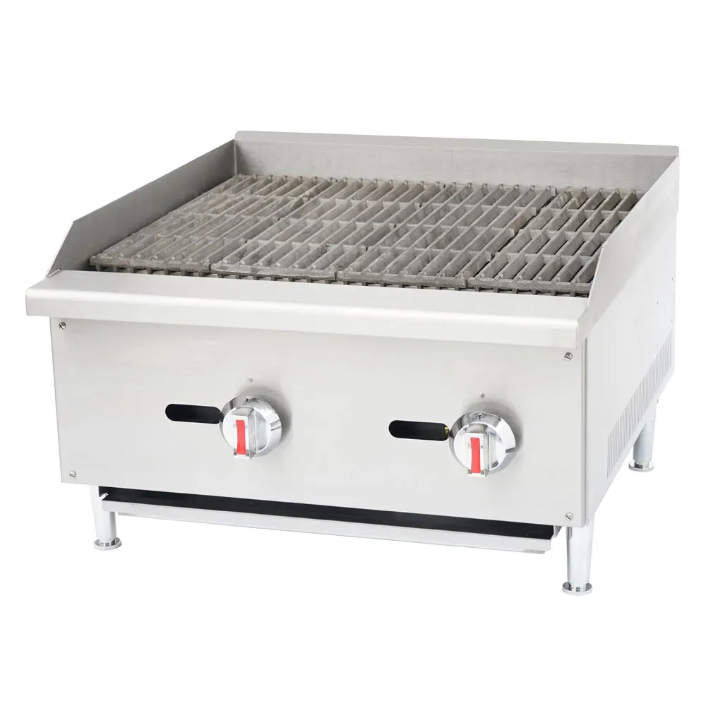 Cookline CCB-24 24" Countertop Gas Radiant Charbroiler w/ (2) Burners, 60.000 BTU