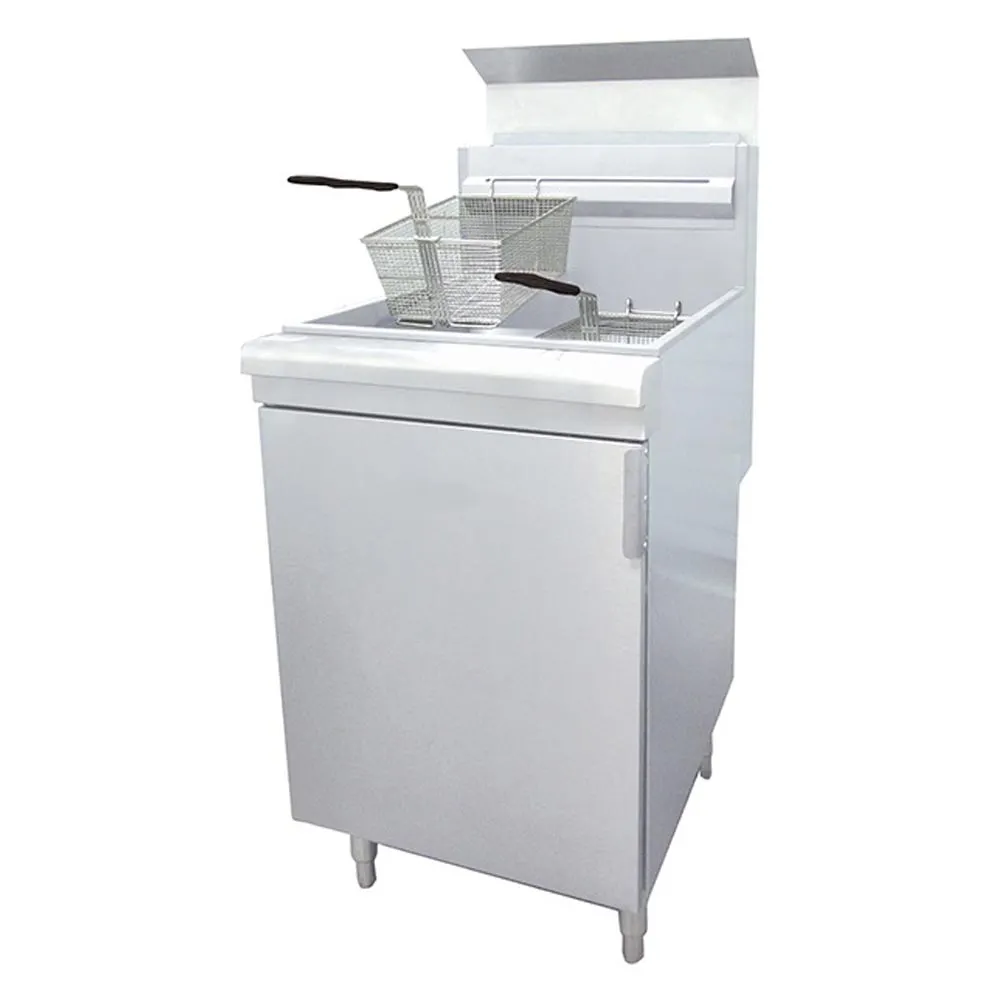 Cookline CF75-NG 21" Floor Model Natural Gas Full Pot Fryer, 75 lbs