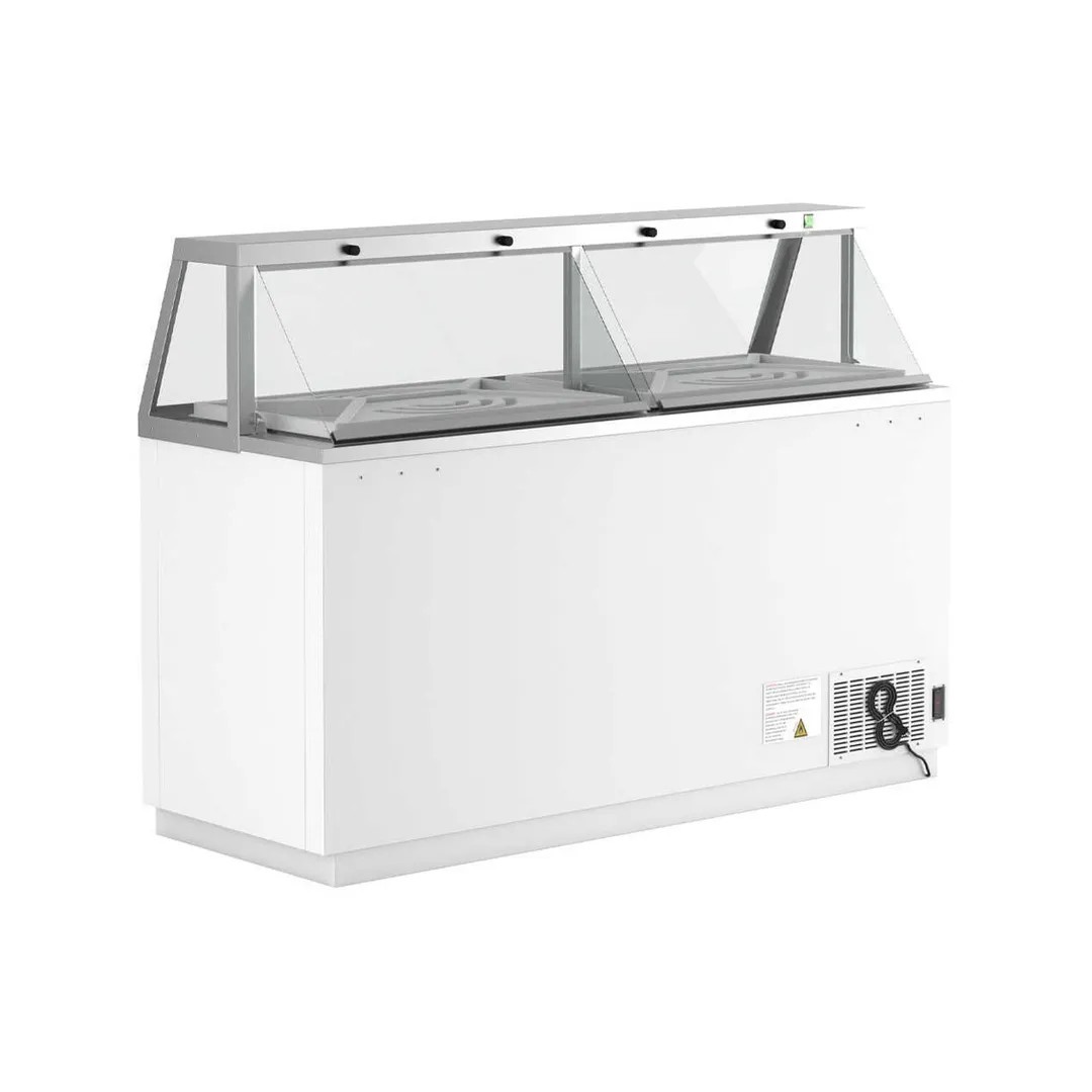 Coldline DIP-66 68" Ice Cream Dipping Cabinet w/ Curved Sneeze Guard