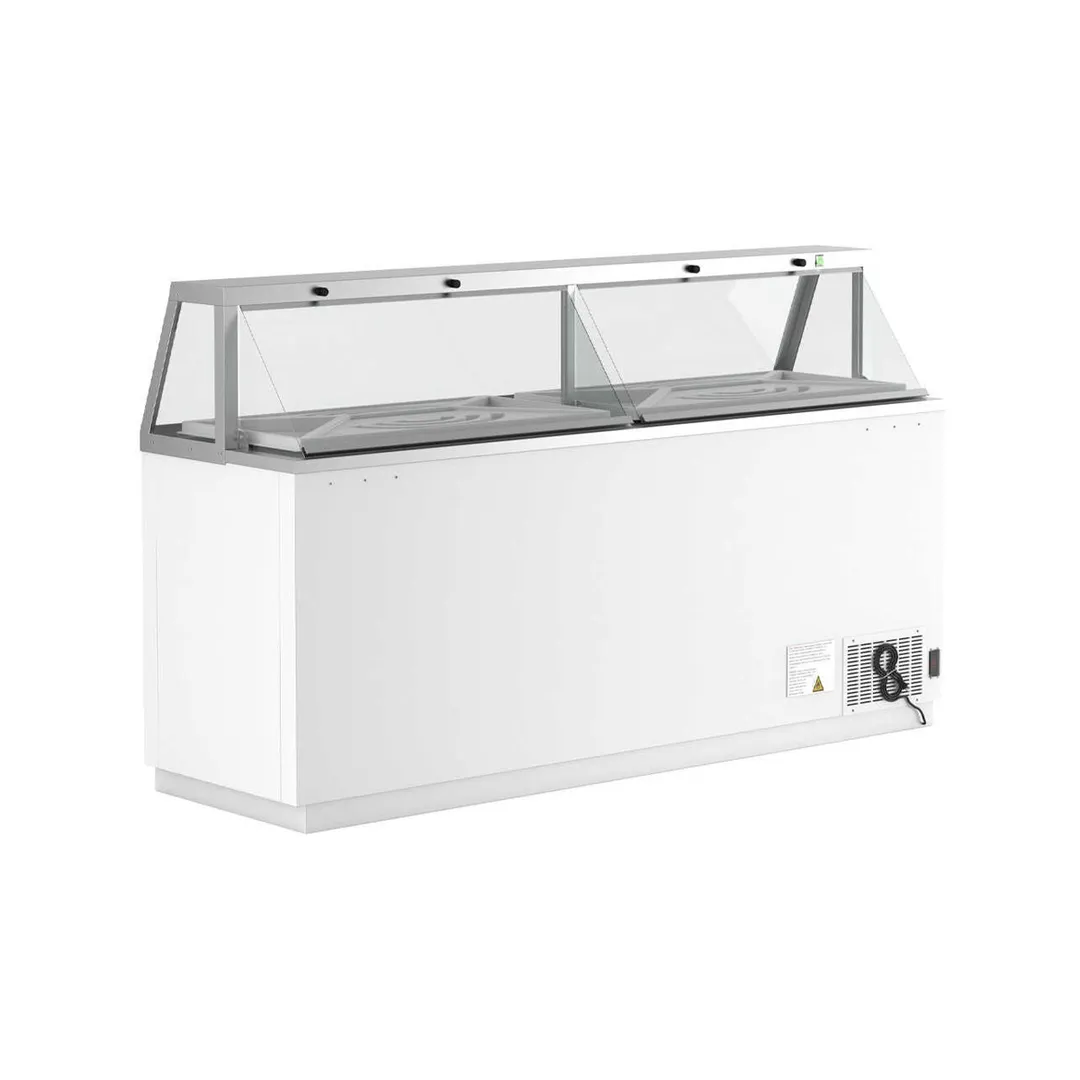 Coldline DIP-88 89" Ice Cream Dipping Cabinet w/ Curved Sneeze Guard
