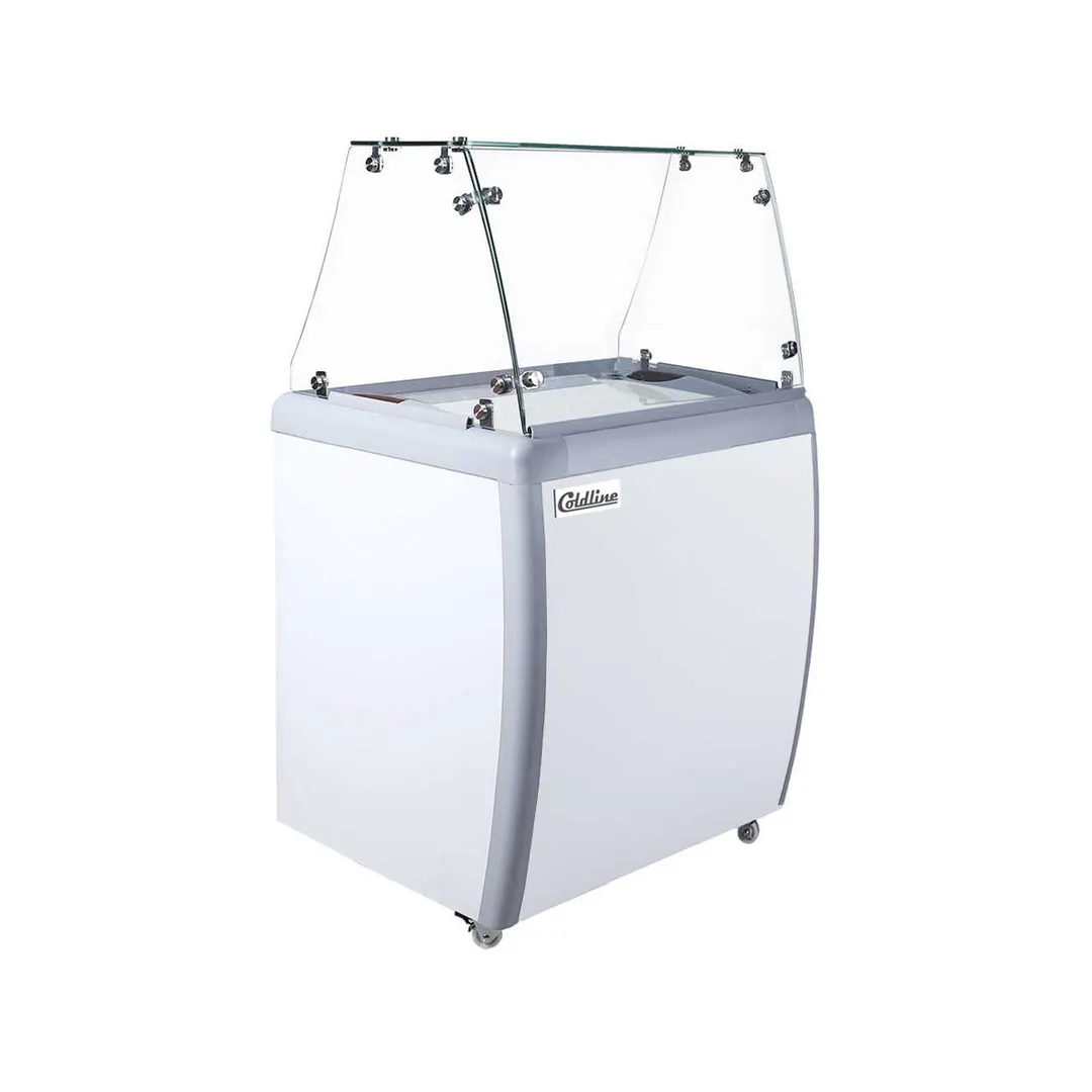 Coldline DP-160-FSG 26" Ice Cream Dipping Cabinet w/ Curved Sneeze Guard
