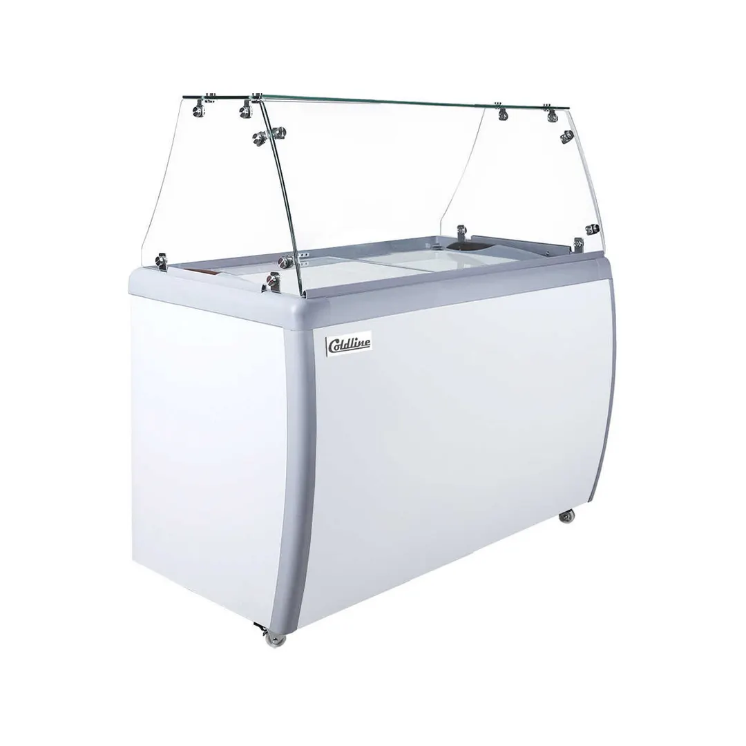 Coldline DP-360-FSG 50" Ice Cream Dipping Cabinet w/ Curved Sneeze Guard