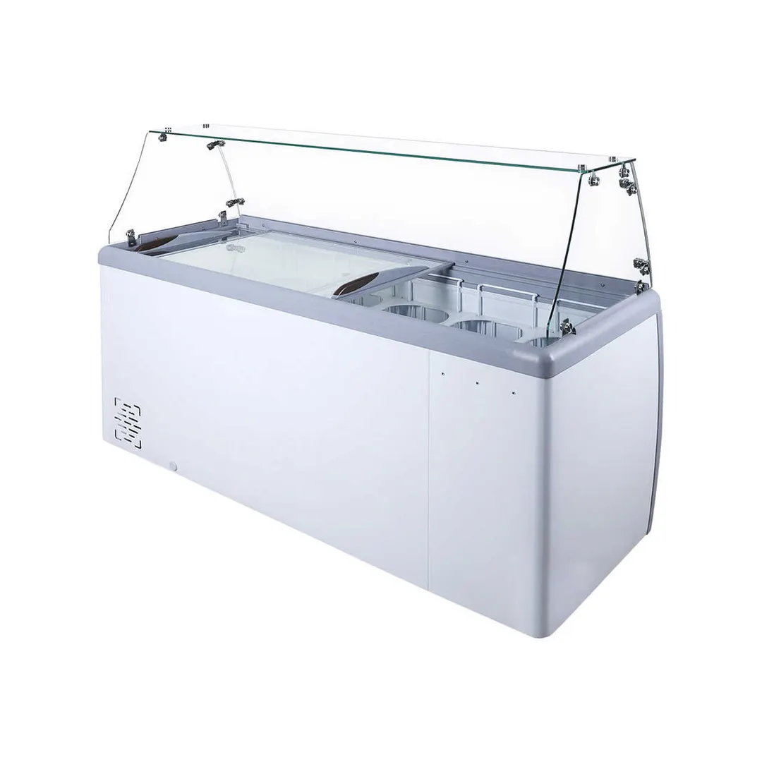 Coldline DP-560-FSG 71" Ice Cream Dipping Cabinet w/ Curved Sneeze Guard