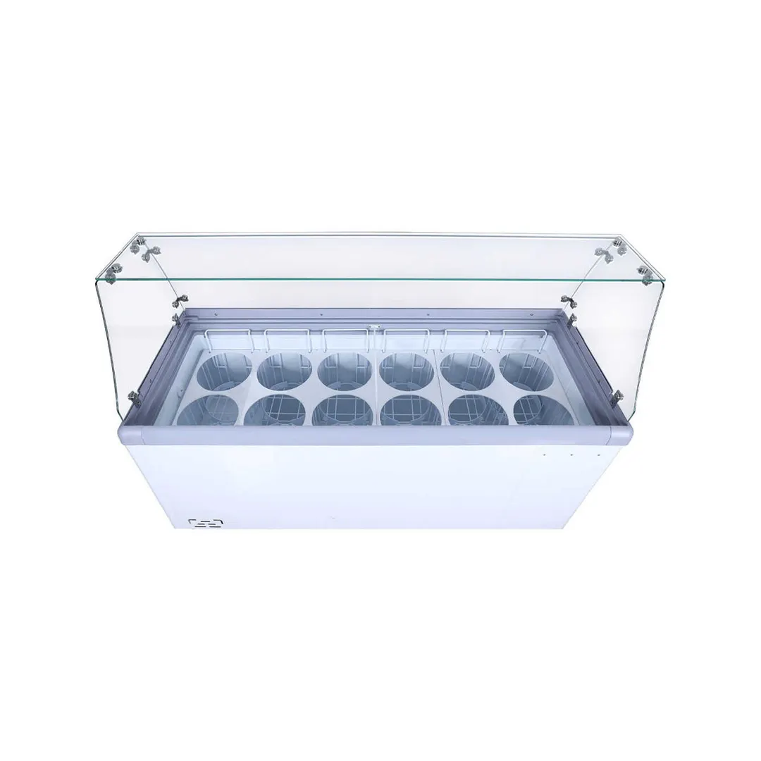 Coldline DP-560-FSG 71" Ice Cream Dipping Cabinet w/ Curved Sneeze Guard