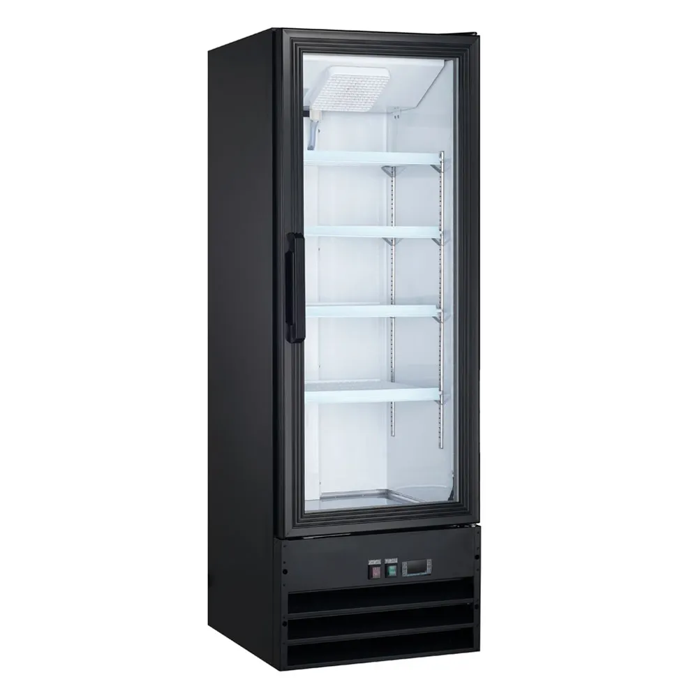 Coldline G10-B - 21" 1‑Section Glass Door Refrigerator, 9.1 cu ft, Black, R290, LED Light