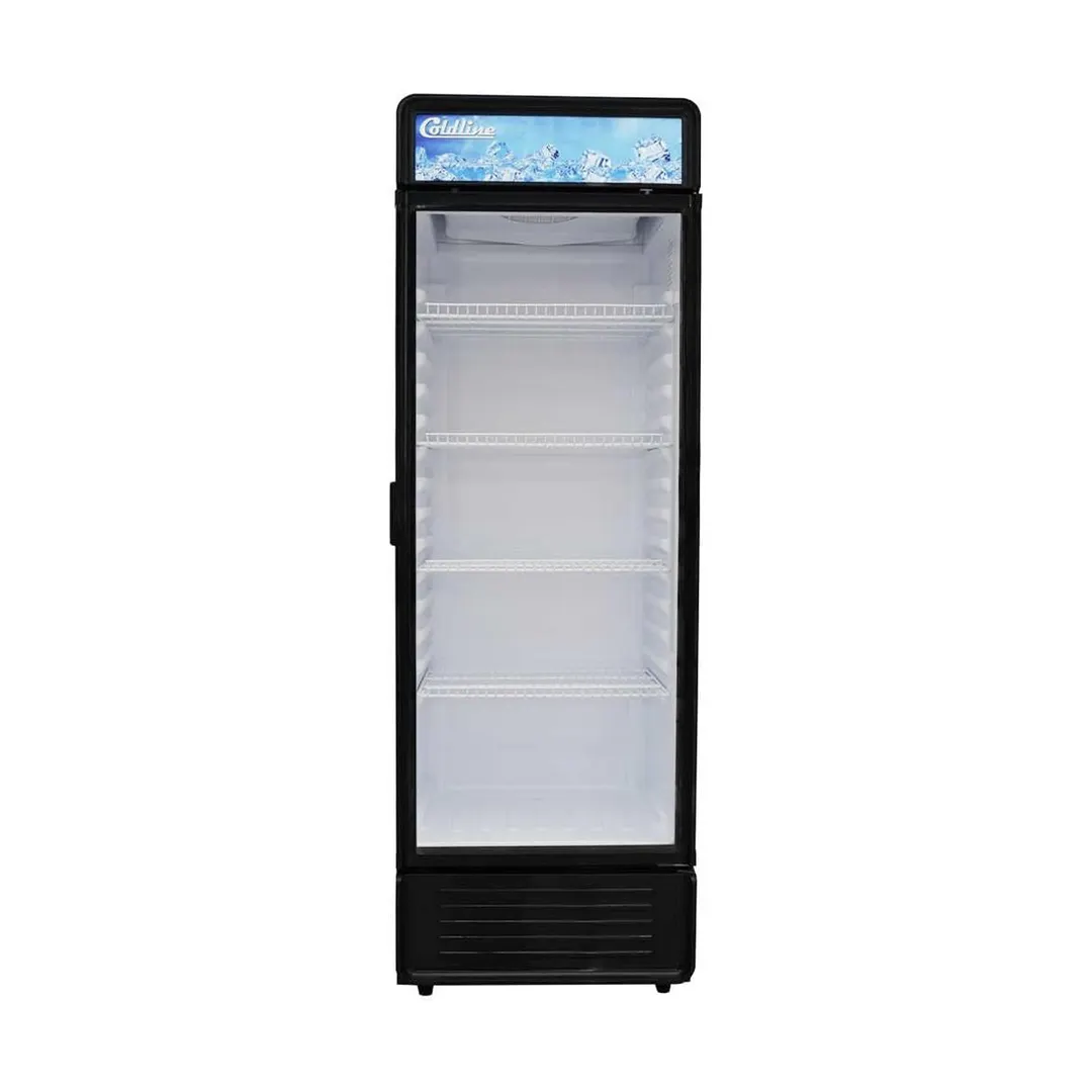 Coldline G12E-B - 24" 1‑Section Door Merchandiser Refrigerator, 12 cu ft, Black Exterior, Temp Control