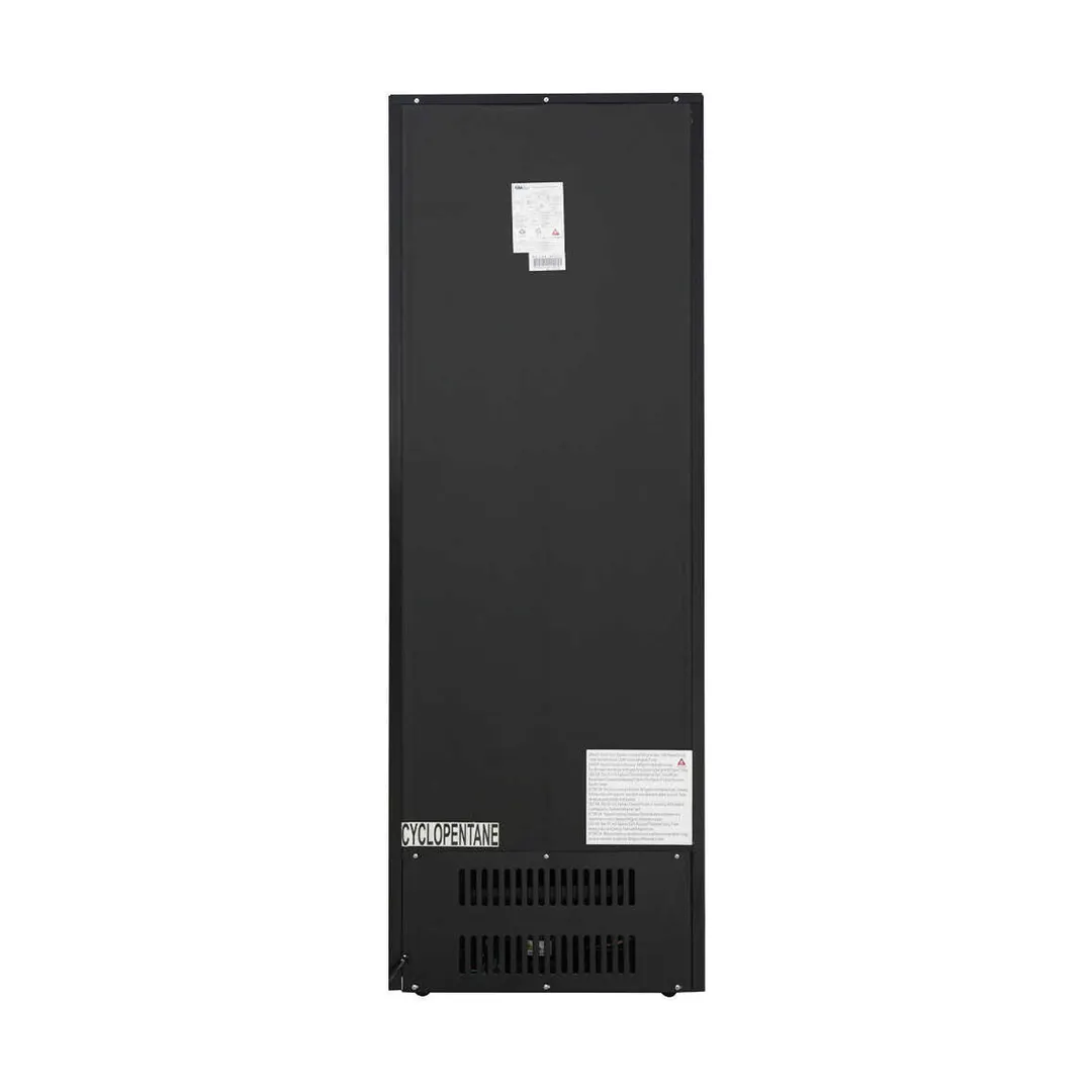 Coldline G8E-B - 22" 1‑Section Glass Door Refrigerator, 9 cu ft, Black Exterior, 1/5 HP, Light