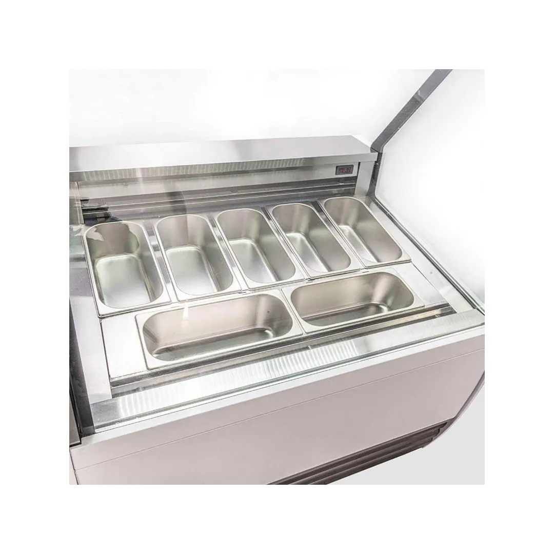 Marchia GIC-7 41" Gelato/Ice Cream Dipping Cabinet w/ Curved Sneeze Guard