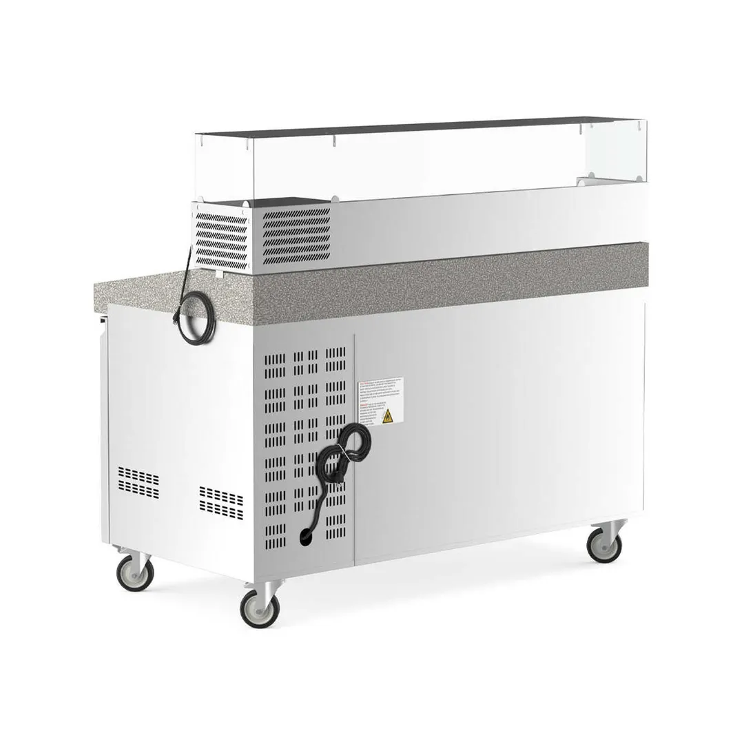 Coldline PDR-60-SG 60" 2-Door Refrigerated Pizza Prep Table, 6 1/3 Size Pans